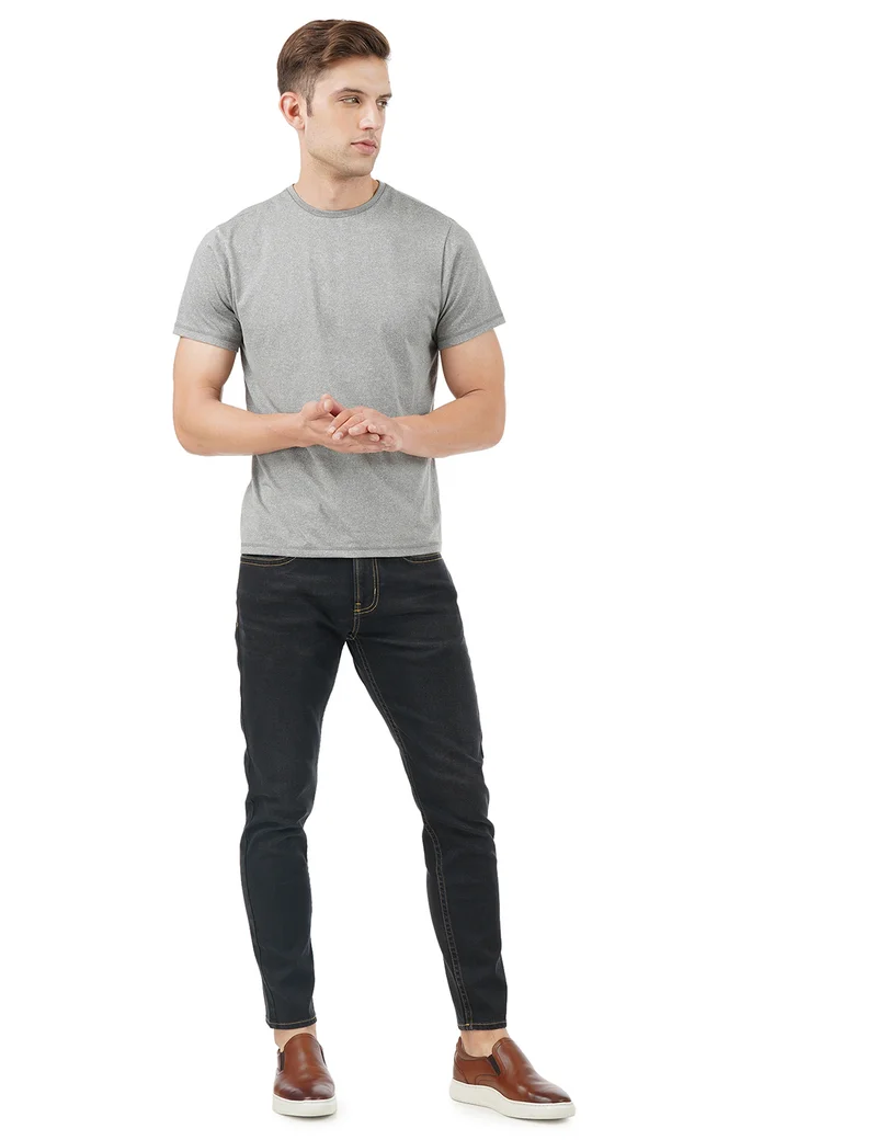 inkd جينز رجالي ضيق - متوسط الارتفاع | مزيج القطن | غرزة التباين | قماش قابل للتمدد | تصميم كلاسيك 5 بوكت